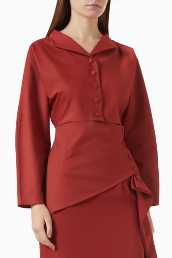 Draped Button-front Top