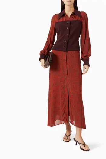 Panelled Shirt Dress in Viscose