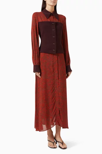 Panelled Shirt Dress in Viscose