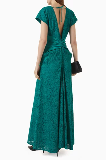Lace Brocade Maxi Dress