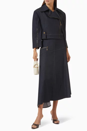 Zip-detail Flared Skirt