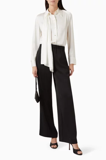 Scarf-tie Shirt in Silk-blend