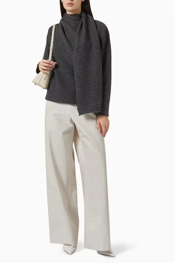 Houndstooth Draped-shawl Sweater in  Wool Blend