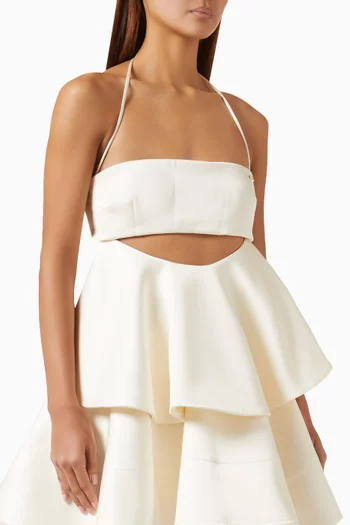 Tailored Peplum Bandeau Top