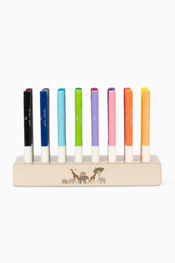 Markers in Wooden Block, 24 pieces