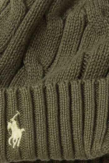 Beanie & Bootie Set in Cable-Knit Cotton