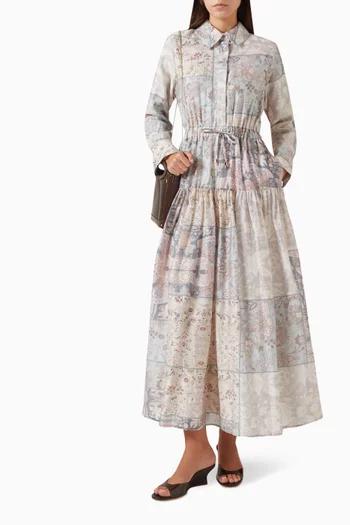 Drawstring-waist Dress in Lyocell Blend