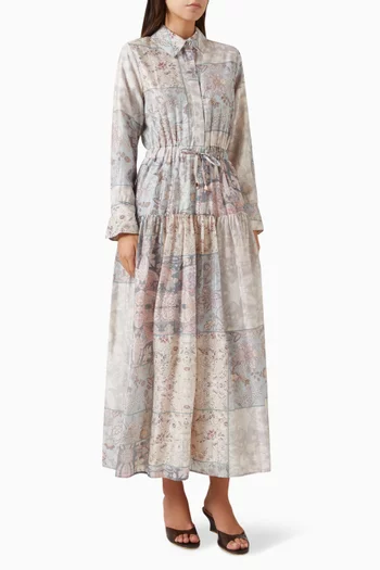 Drawstring-waist Dress in Lyocell Blend