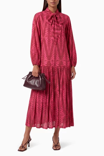 Geometric-print Dress in Cotton-silk