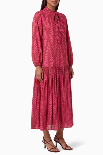 Geometric-print Dress in Cotton-silk
