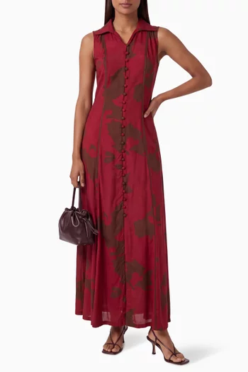 Tiered Dress in Cotton-silk