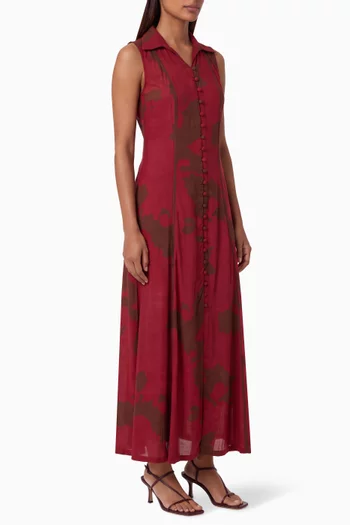 Tiered Dress in Cotton-silk