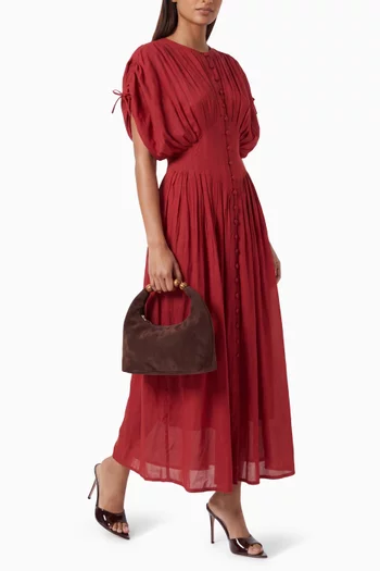 Pleated Dress in Cotton-silk