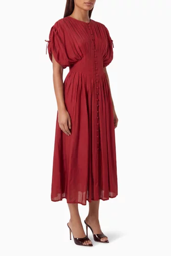 Pleated Dress in Cotton-silk