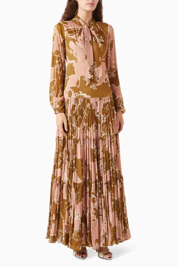 Floral-print Dress in Chiffon