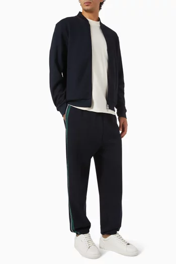 Tipped Bomber Track Jacket in Cotton Blend