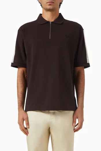Tennis Net Tape Polo Shirt in Cotton