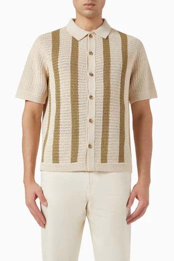 Striped Crochet Shirt in Cotton