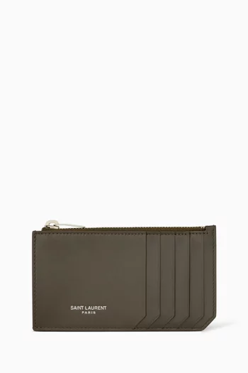 Paris Fragments Zip Card Case in Smooth Leather