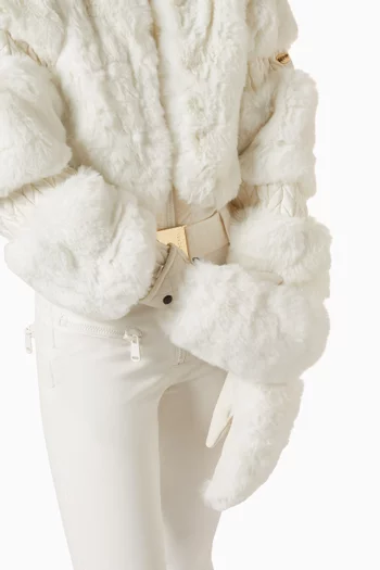 Hill Mittens in Leather & Faux Fur