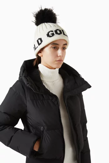 Hodd Faux-fur Pompon Beanie in Wool-blend