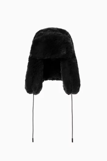 Cher Fluffy Aviator Hat in Faux Fur