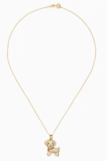 The Golden Puppy Pendant Necklace in 18kt Gold-plated Silver