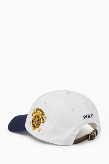 Embroidered Cap in Cotton Twill