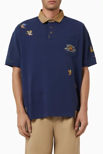 Quilted Polo Shirt in Cotton