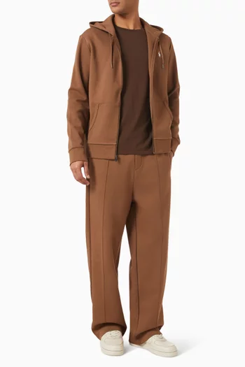 Wide-leg Track Pants in Cotton Blend