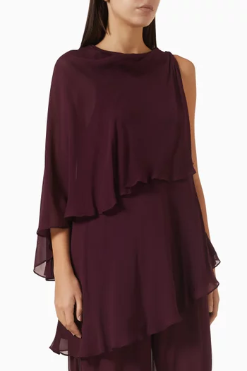 Amina Asymmetrical Tiered Top in Georgette