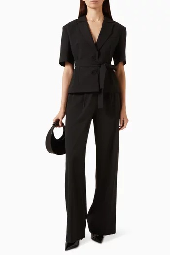 Straight-leg Pants in Wool-blend