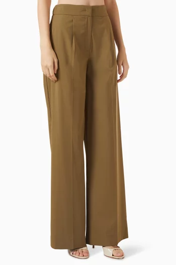 Straight-leg Pants in Wool-blend