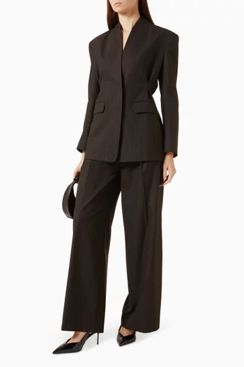 Pinstripe Straight-leg Pants
