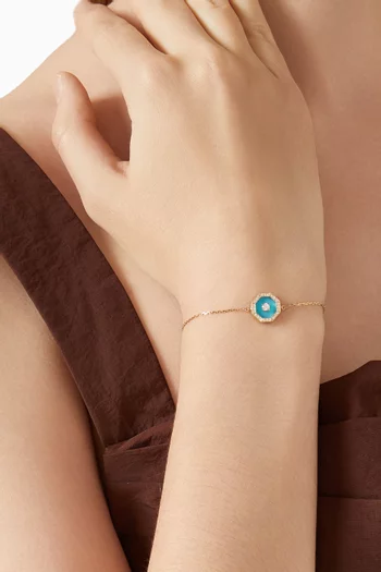 Ahjar Birwaz Turquoise & Diamond Bracelet in 18kt Gold
