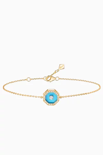 Ahjar Birwaz Turquoise & Diamond Bracelet in 18kt Gold