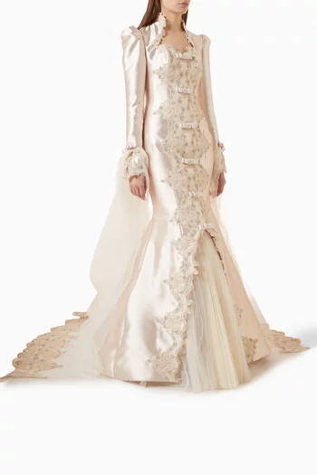 Majesté Gown in Mikado & Lace