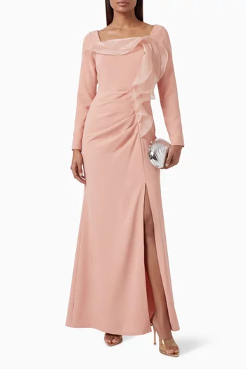 Ruffle Slit Dress