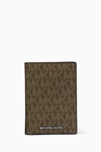 Hudson Folio Card Case in Signature Logo Canvas