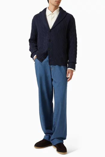 Rye Cable-knit Cardigan in Cashmere