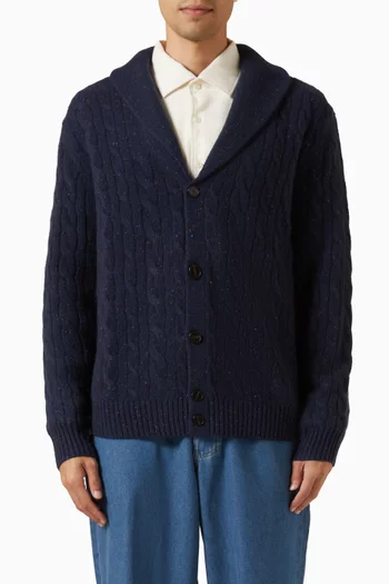 Rye Cable-knit Cardigan in Cashmere