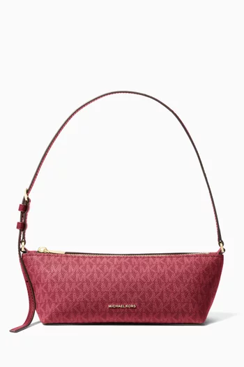 Small Laila Signature Logo Pochette in Coated Canvas