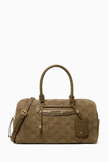 Medium Jet Set Travel Duffel Crossbody Bag in Suede