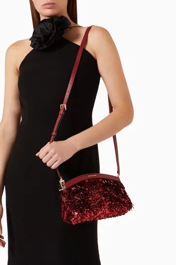 Small Athena Embellished Dome Clutch Crossbody Bag
