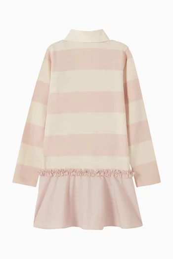 Logo Polo Striped Dress in Cotton-blend
