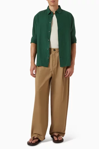 Curved-hem Shirt in Linen