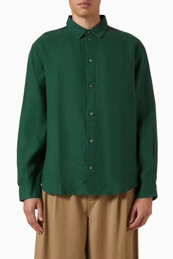Curved-hem Shirt in Linen