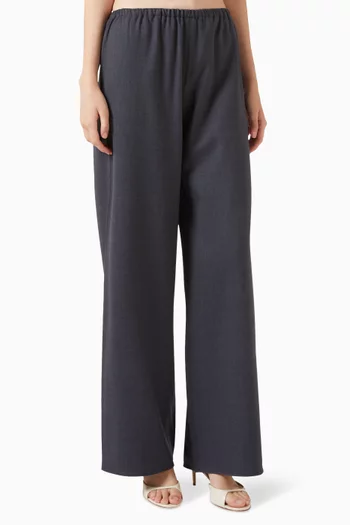 Wide-leg Pants in Wool-blend
