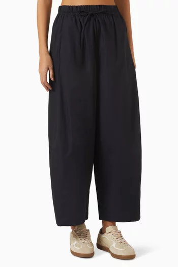 Elasticated Barrel-leg Pants in Cotton