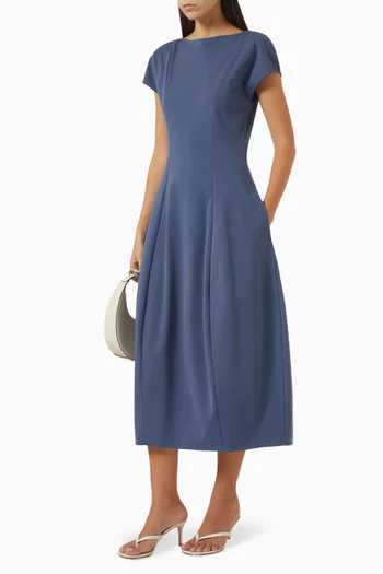 Sculptural Midi Dress in Double-knit Jersey